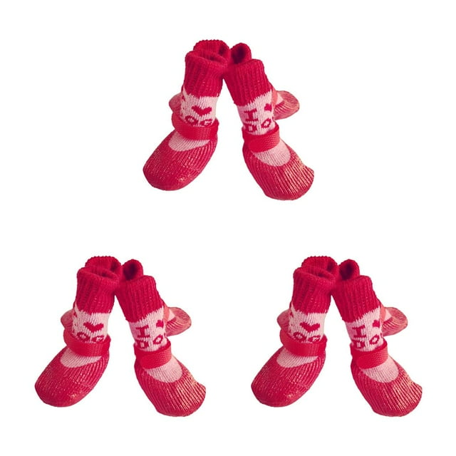 Greeniant 4 piezas de zapatos para mascotas, botas de nieve para la lluvia, conjunto de calcetines, medias de buena elasticidad, para perros Type1 NO1