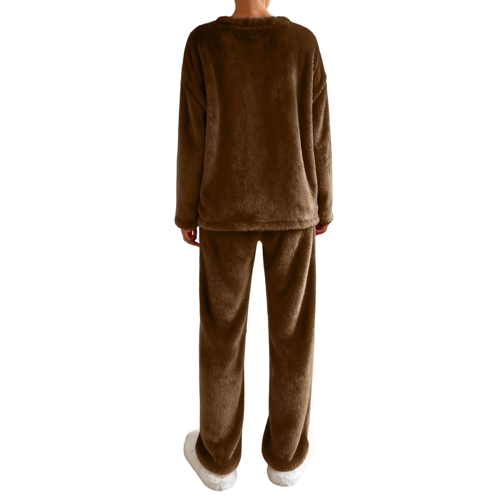 Pyjama Femme Long En Flanelle Polaire - Ensemble 2 Pièces (haut Et Pantalon) - Confortable, Chaud - Pour Maison, Détente