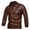 Brown, variant on WREESH Fashion Winter Jacket Men'S Spring and New Multi Button Motorcycle Standing Collar Washed Leather Jacket Men'S Leather Coat Black