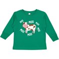 thumbnail image 3 of Inktastic Cute Cow Moo Farm Animal Boys or Girls Long Sleeve Toddler T-Shirt, 3 of 5