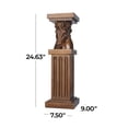 thumbnail image 3 of DecMode 8" x 25" Brown Polystone Horse Pedestal Table, 1-Piece, 3 of 9