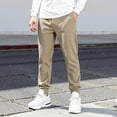 thumbnail image 5 of GINGTTO Men's Cotton Fleece-Lined Jogger Pants, Elastic Waist with Drawstring, Tapered Leg, 4 Pockets Sweatpants, 5 of 6