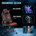 thumbnail image 4 of PayLessHere Massage Gaming Chair, Racing PU Leather, Rolling Swivel Office Chair for Adults, Red, 4 of 7