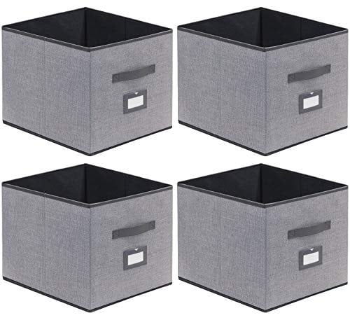 Large Dog Toys Storage Box Canvas Storage Basket Bin Organizer with Lid Light Gray Perfect Collapsible Bin for Organizing Dog Cat Toys and Accessories