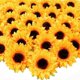 thumbnail image 1 of 12pcs 3.5" Fake Sunflowers, Artificial Sunflower Heads, Faux Silk Sunflower Decoration for Craft Home Party, 1 of 5