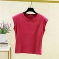 thumbnail image 2 of FAIWAD Womens Summer Tops Crew Neck Sleeveless Ribbed Knit Shirts Solid Color Casual Crop Top, 2 of 6