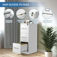thumbnail image 4 of 3 Drawer File Cabinet with Lock, Metal Filing Cabinets for Home Office, Vertical Narrow File Cabinet Lockable Steel Storage Cabinets for Letter/Legal/F4/A4 Size, Assembly Required(White), 4 of 13
