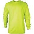thumbnail image 2 of Gildan Men's Ultra Cotton Long Sleeve T-Shirt, Style G2400, Multipack, Safety Green (10-Pack), Small, 2 of 4