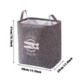 thumbnail image 2 of Miyuadkai 1PC Gray Thick Cotton Linen Storage Basket, Collapsible Hamper for Home Laundry Use, 2 of 2