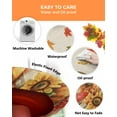 thumbnail image 3 of Round Fitted Tablecloths with Elastic Edge Thanksgiving Farm Pumpkin Maple Leaf Oil-Proof Waterproof Wipeable Table Cover for Kitchen Dining Party Decor Fall Plant Retro Linen Table Clothes,36" - 44", 3 of 6
