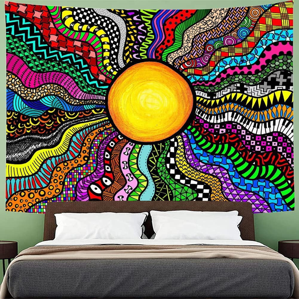 Hhhc Sun Tapestry Hippie Sublime Wall Hanging For Bedroom living Room Decor Large 12.91 X 8.66 X 0.55 Inches