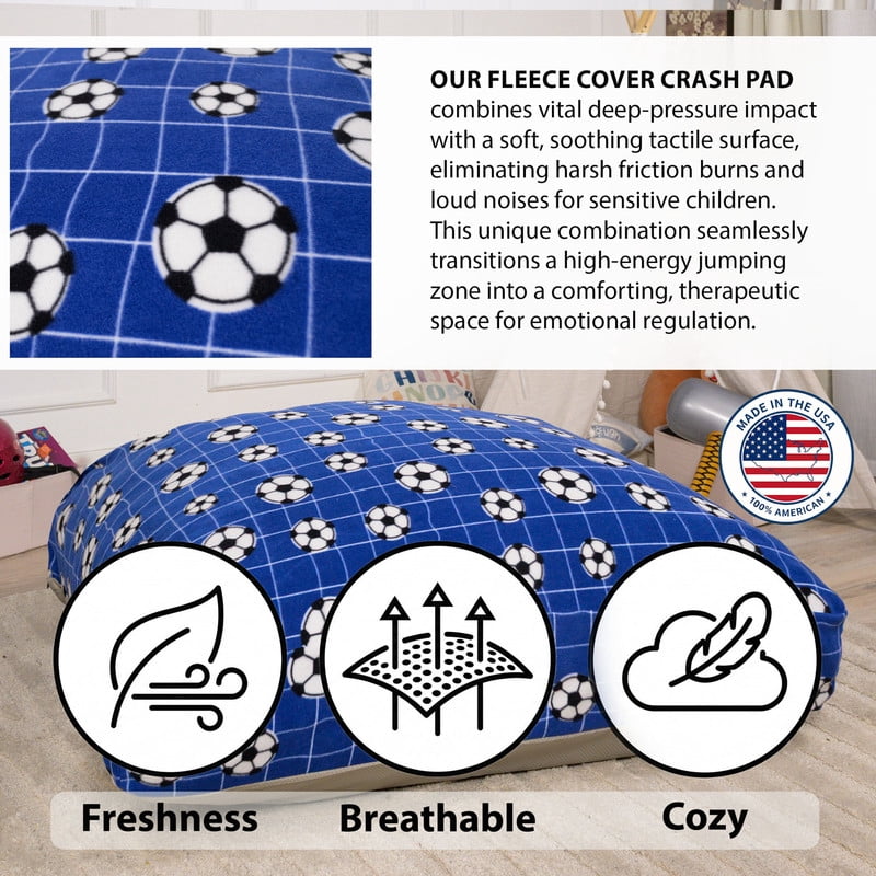 Sensory Crash Pad for Kids & Adults,Soft Landing Crash Mat with Foam Blocks,Removable and Washable Cover,Non-Slip Bottom for Jumping, Relaxing & Play,36" x 36"