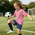 thumbnail image 4 of hengsof Kids Soccer Jersey Athletic Sports Shirt with Short Set Breathable Lightweight Training Uniform 4-14Y, 4 of 8