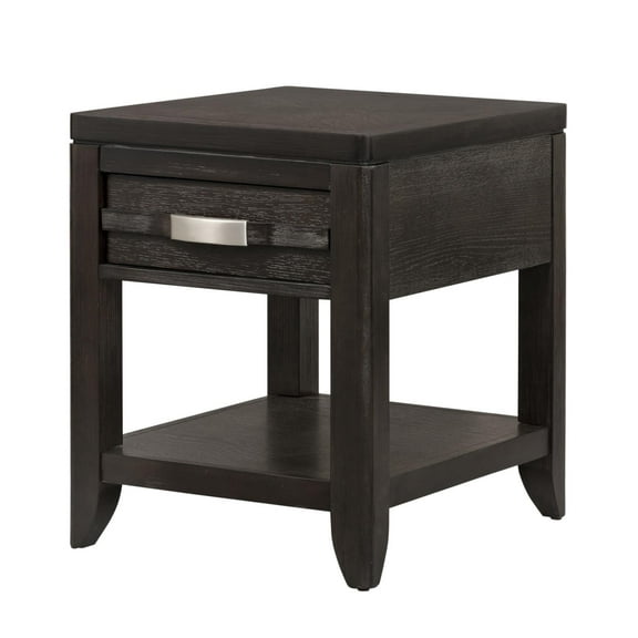 A&B Home Traditional Rectangular Single Drawer End Table With Grey Finish 49956