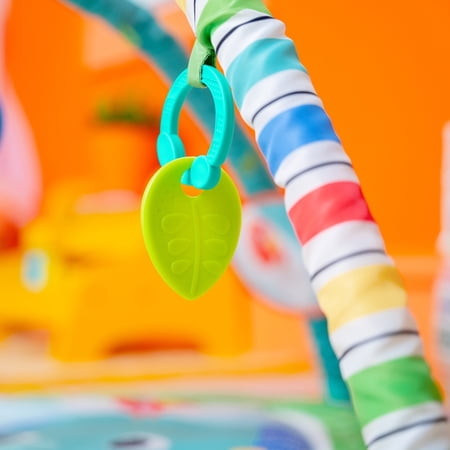 Bright Starts Wild Wiggles Baby Activity Gym & Play Mat, FoldAway Toy Bar, Newborn, Unisex (Green)