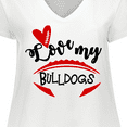 thumbnail image 4 of Inktastic Love My Bulldogs Football Women's Plus Size V-Neck T-Shirt, 4 of 5