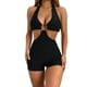 thumbnail image 1 of Traje de baño de una pieza ajustado con cintura alta y detalle de aro negro para mujer, talla XL, 1 of 6