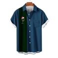 thumbnail image 3 of Mens Manga Corta Botón Abajo Camisas, Cuello de Vuelta Navidad Impresa Blusa, Top de Moda Casual, 3 of 4