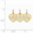 thumbnail image 3 of 14 Yellow Gold Triple Heart Best Friend Pendant, 3 of 3