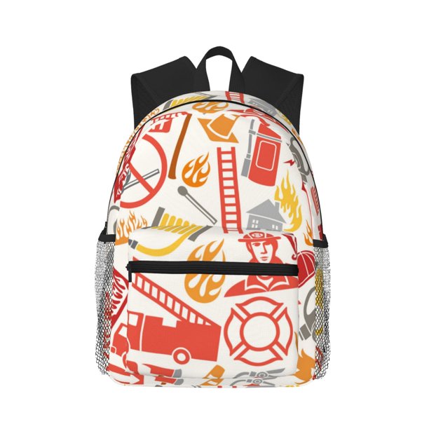 Easygdp Firefighter Icons Mochila Casual para Portátil, Mochila para Escuela, Viajes, Negocios