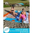 thumbnail image 3 of ECCOSOPHY Manta de playa a prueba de arena – Tapete de playa de gran tamaño sin arena de 9'x10' – Manta ligera para picnic al aire libre anclada con 4 bolsillos de arena en las esquinas y estacas de p, 3 of 5