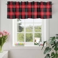 thumbnail image 3 of Valances for Windows Christmas Black Red Buffalo Plaid Rod Pocket Short Curtain for Bathroom Living Room Bedroom Classic Checker Grid 1 Panel 54x18in, 3 of 9
