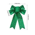 thumbnail image 3 of CuiLiyq 2 PCS Glittering Sparkle Christmas Wreath Bowknot, Wired Christmas Bowknot, for Wreaths Lanterns Garland Christmas Trees (Green), 3 of 6