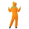 thumbnail image 6 of Xijirk Onesie Pajama Hooded Zip up Fleece Jumpsuit with Pumpkin Face Print and 3D Character Hood for Halloween Party and Loungewear,Orange,M, 6 of 7