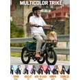 thumbnail image 5 of ESKUTE Adult E Trike Electric Tricycle – 750W Brushless Motor, 18 MPH, Fat Tires, Foldable Step-Thru 3-Wheel E-Bike, Up to 55 Miles, Red with Phone Holder Bag, Mirrors & Lock, 5 of 7