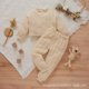 thumbnail image 4 of Gibobby Conjunto de ropa de bebé Niños bebés recién nacidos niños niñas Patchwork manga larga sudadera Tops pantalones sólidos conjunto de pantalones(Beige,12-18 Meses), 4 of 5