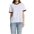 thumbnail image 3 of Bovxnpu Summer Short Sleeve T Shirts Pullover Top Undershirt Cotton Crewneck Loose Summer Tee Summer Tops (Women's or Women's Plus), 3 of 5