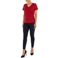 thumbnail image 4 of Time and Tru Women's Pima Cotton Blend V Neck Tee, 2-Pack, Sizes XS-XXXL, 4 of 7