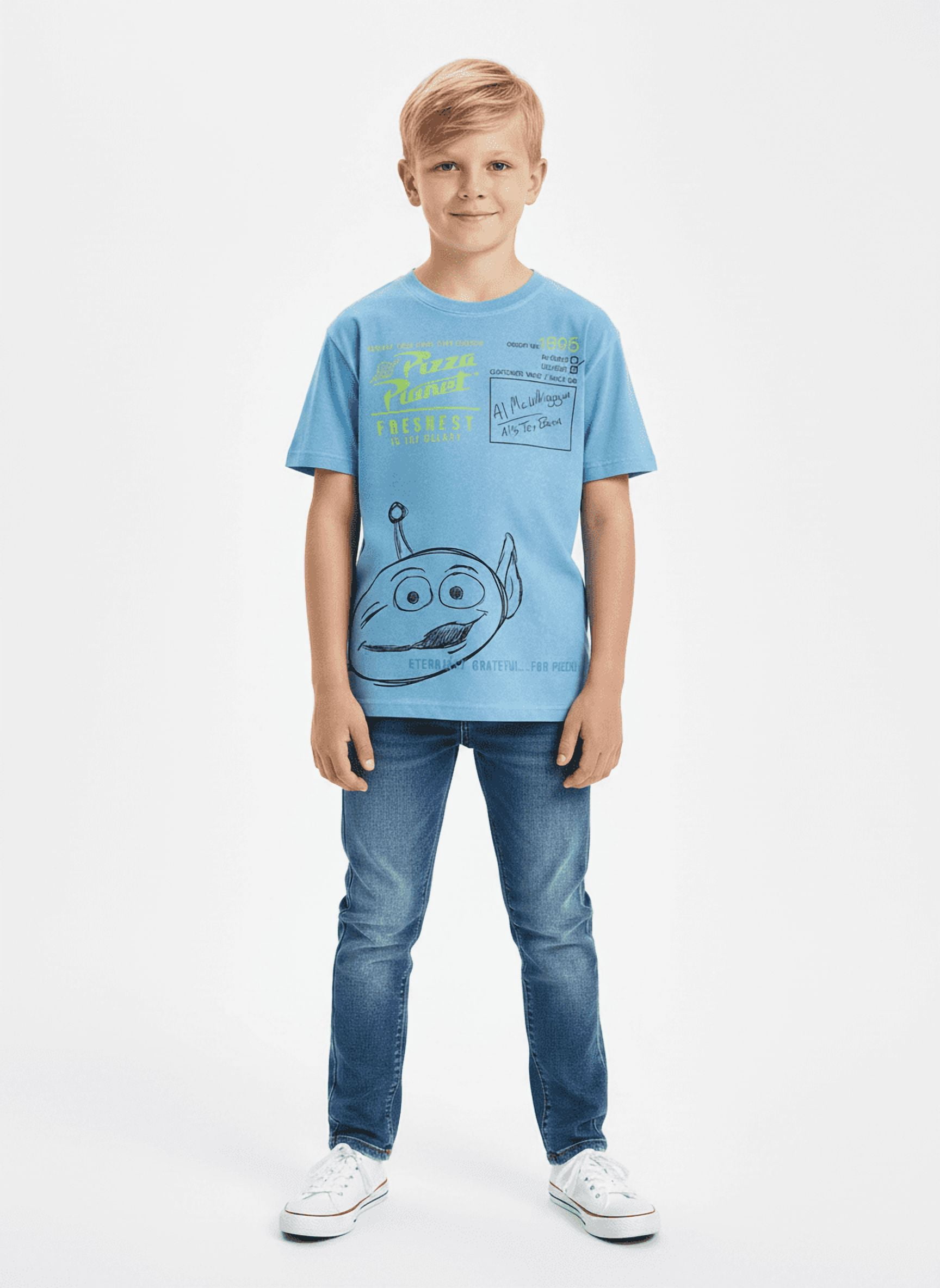 Toy Story Boys Mineral Wash Graphic Tee with Short Sleeves, Sizes 4-18
