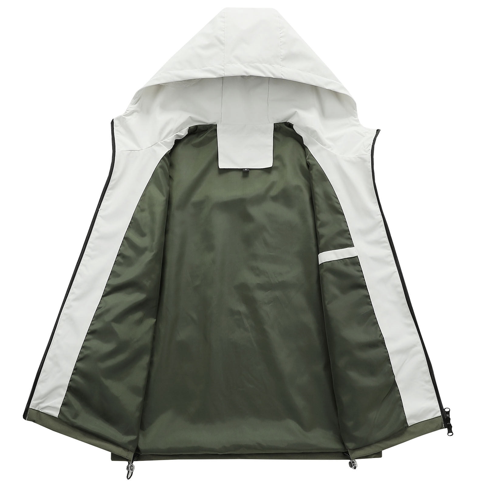 WRKEKC Men's Jackets with Hoodie Color Block Long Sleeve Zipper