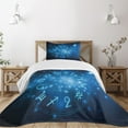 thumbnail image 3 of Ambesonne Astrology Quilted Bedspread Set 2 Pcs, Horoscope Wheel Signs, Twin Size, Navy Blue Sky Blue, 3 of 6
