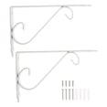 thumbnail image 2 of Miangastore Home Decoration Wall Shelf Brackets White Iron 2 Sets 7.9x5 In, 2 of 8
