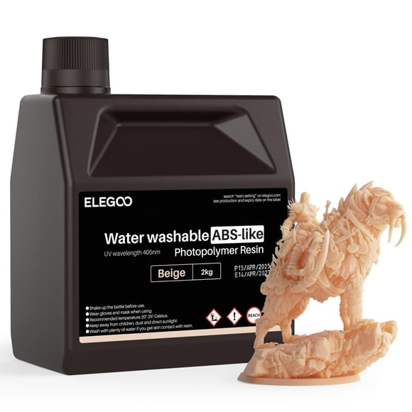 Impresora 3D de resina ELEGOO, lavable con agua, tipo ABS, 2000 g, color beige