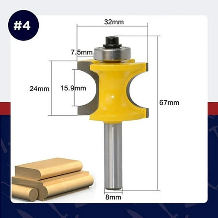 

Fjofpr Hot kitchen Shank Bullnose Bead Column Face Molding Router Bit For Woodworking Tools