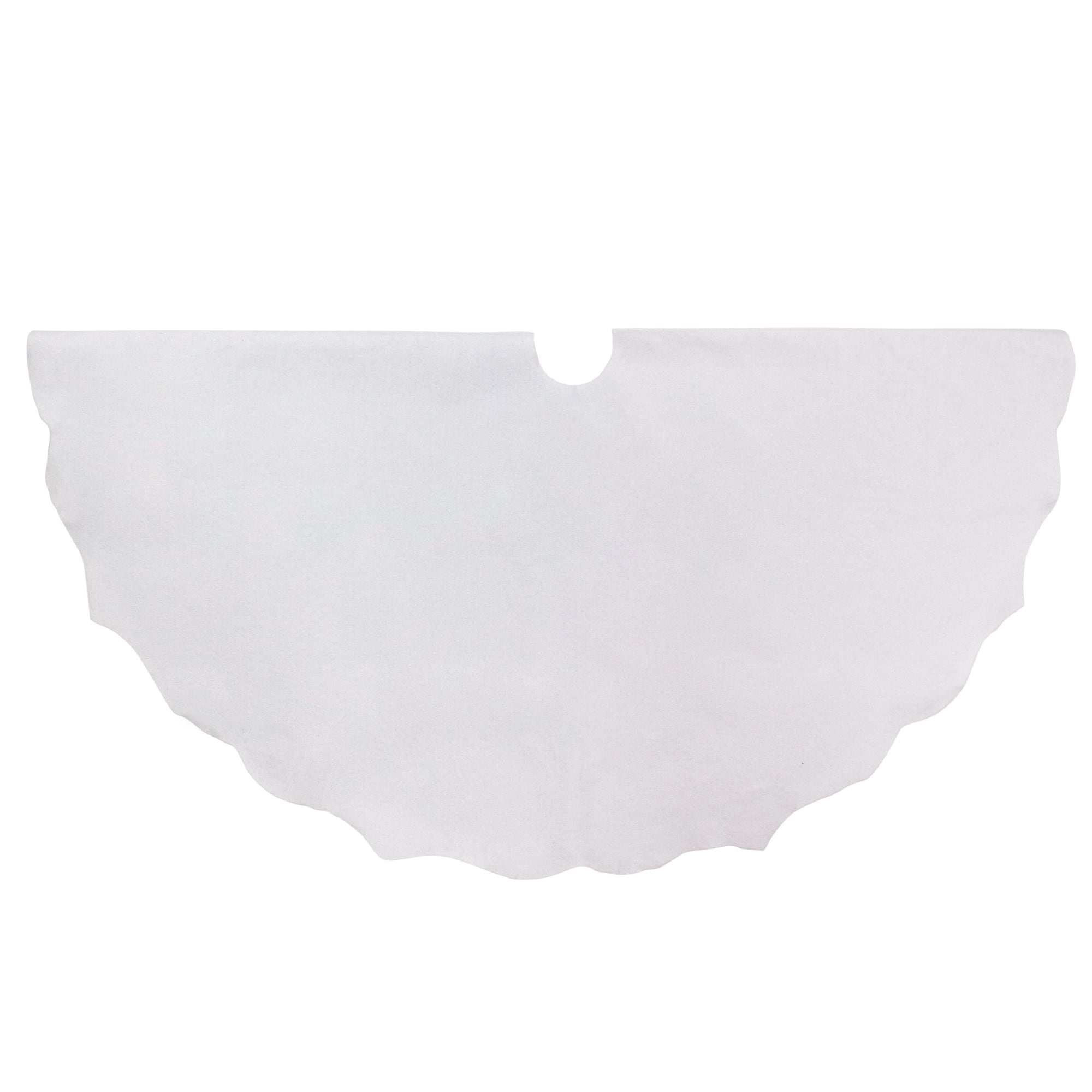48" Christmas Traditions Winter White Scalloped Edge Christmas Tree Skirt