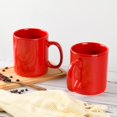 thumbnail image 5 of 30oz Red Ceramic Coffee Mugs Set of 2 for Home and Office Use, 5 of 5