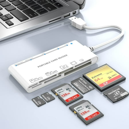 Image of 7-in-1 Multi Reader USB 3.0 Memory Reader for SD/SDXC/SDHC/Micro SD/CF/XD/MS/MMC Camera Memory 7 in 1