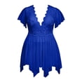 thumbnail image 5 of Zhanqunnn Womens Elegant Plus Size Lace Mesh Bodysuit With Floral Embroidery And Nightgown Style Sleepwear For, Size XXXXL, 5 of 5