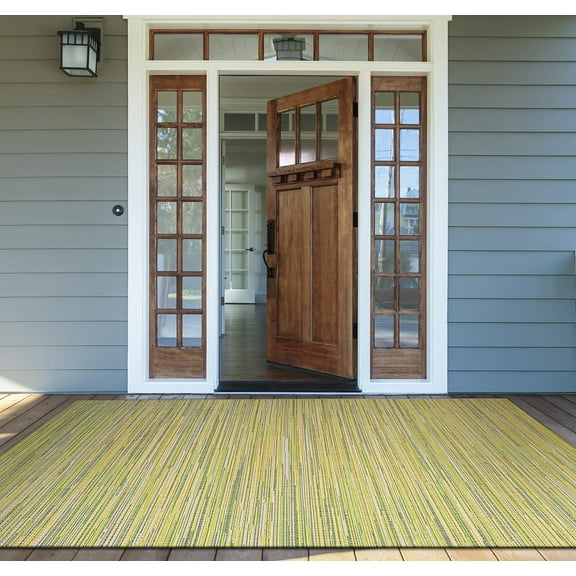 Couristan Monaco Alassio Indoor / Outdoor Area Rug, Sand-Sea Mist-Lemon Yellow, 2' x 3'7"