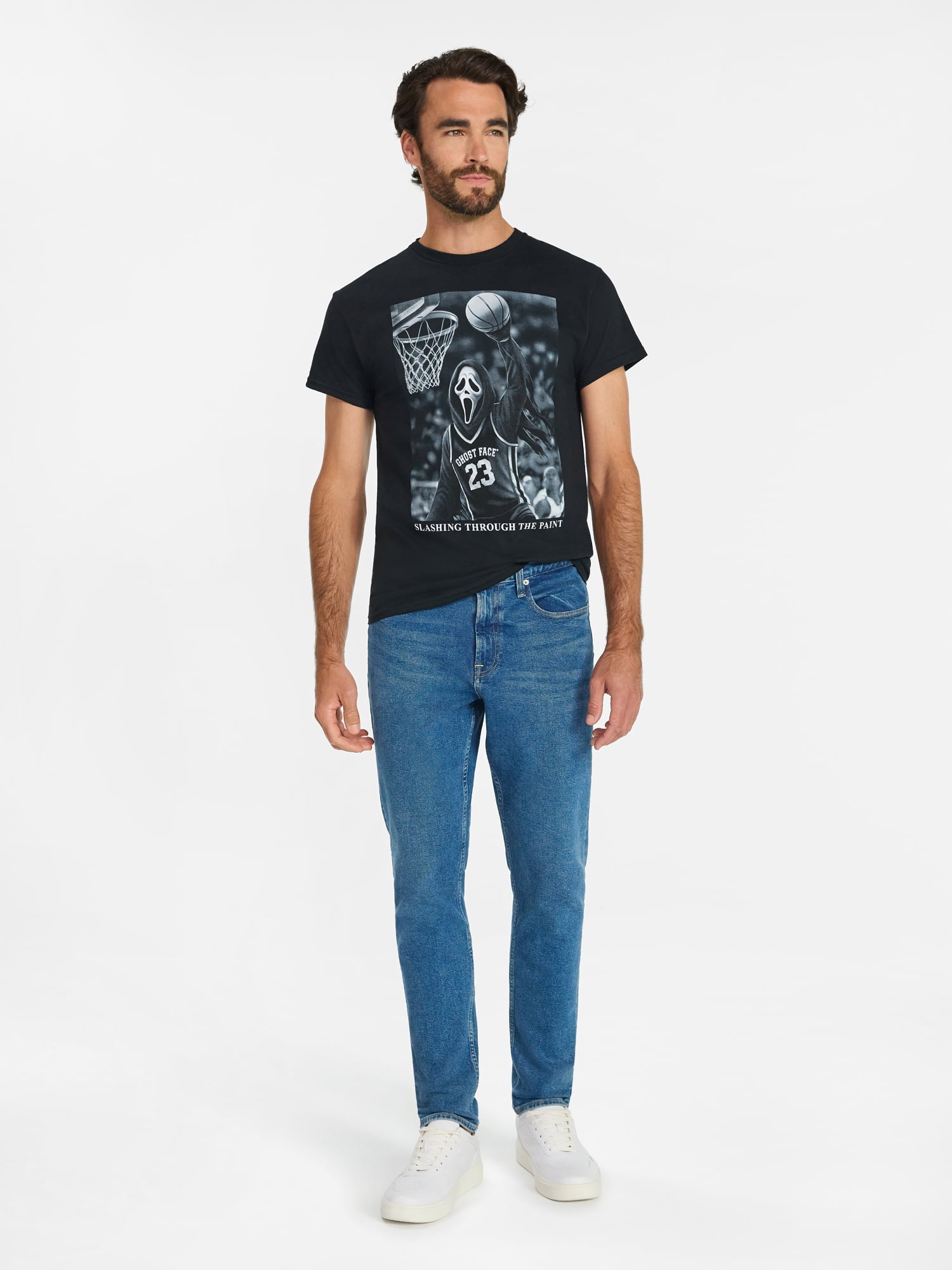 Ghost Face B-Ball Men's & Big Men's Graphic Tee Shirt, Sizes S-3XL