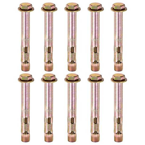 Tornillo de expansión hexagonal de 10 piezas, M16x150mm de acero galvanizado de hierro-carbono