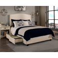 thumbnail image 5 of Newport Fabric Upholstered "Steel-Core" Platform Queen Bed/4-Drawers Ivory, 5 of 5