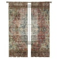 thumbnail image 7 of Sheer Curtains 84 inches Long, Mysterious Retro Totem Flower Printing Art Light Filtering Sheer Window Curtains Rod Pocket Voile Drapes for Bedroom Living Room, 52"W x 84"L 2 Panels, 7 of 7