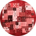 thumbnail image 1 of Ahgly Company Indoor Round Abstract Red Contemporary Area Rugs, 4' Round, 1 of 4