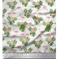 thumbnail image 1 of Soimoi Viscose Chiffon Fabric Tropical Leaves,Floral & Flamingo Bird Print Sewing Fabric Yard 42 Inch Wide, 1 of 1