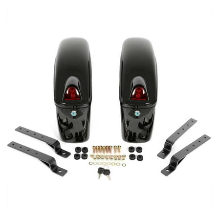 WaiRitoday Motorcycle Hard Saddle Bags Trunk w/Lights Compatible with Honda Shadow Side Box Luggage